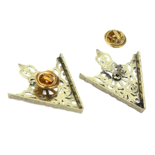 Vintage Sweater Clips 26pcs Vintage Triangle Shirt Collar Pin Brooch Women Hollow Out Metal Clothes Decorative Cute Jewelry Accessories - color: Color5