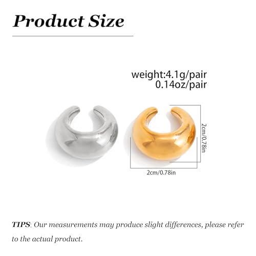 Chunky Gold Ear Cuff for Women Non-Piercing Cartilage Clip-On Earrings Trendy Jewelry Gift - color: A1:Chunky Ear Cuff