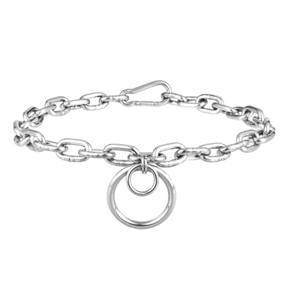 Statement Thick O Ring Chain Choker Stainless Steel Heavy Chunky Chain collar Silver Punk Goth Grunge Alternative Industrial For Women Jewelry - size: 20, style: 4MM-1