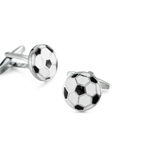 Men’s Soccer Ball Cufflinks – 1 Pair Stainless Steel French Shirt Cuff Nails, Polished Brass Business Suit Accessory – Ideal for Weddings, Birthdays, and Father’s Day - color: Soccer Ball