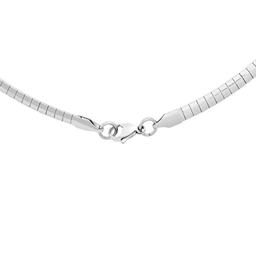 Italian Omega Chain Necklace - color: Silver, size: 4mm