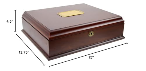 Antico Wooden Lockable Memory and Treasure Box for Keepsakes, Photos, Letters, Jewelry and More