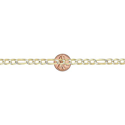 925 Sterling Silver Men's 2 Tone 5.9mm Diamond-Cut Figaro Chain Link Bracelet Made in Italy
