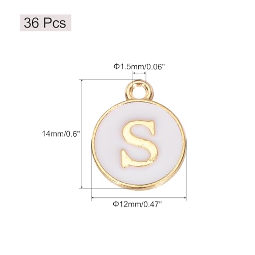 MECCANIXITY Pendants Letter Charm Initial Charm Double Sided Alphabet for DIY Necklace Bracelet Earrings Jewelry Making - style: S