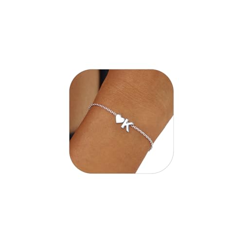 ChicSilver Sterling Silver Bracelets For Women Letter A-Z Initial Bracelet - style: 01.K