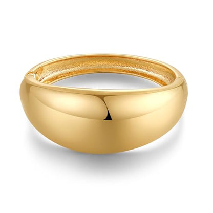 Chunky Gold Bangles Bracelet for Women Trendy Statement Bracelet Dainty Charm Gold Jewelry - color: Wide Bangle