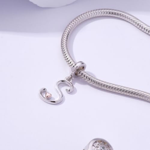 Letter Charms for Pandora Bracelets 925 Sterling Silver Alphabet Initial Charms Bead Jewelry Gift for Women - style: Initial S