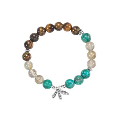 Natural Stone Beaded Bracelets for Women, 7 Chakra Healing Crystal Bracelet, 6mm/8mm Handmade Gemstone Stretch/Adjustable Bangle, Anxiety Relief Yoga Meditation Jewelry, Boho Amethyst Malachite Turquoise Bracelet Gift - color: Style 8