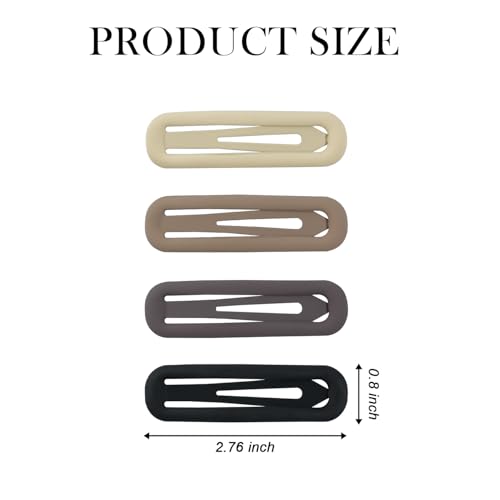 10pcs Snap Hair Clips, 2.76'' Long Snap Clip, Matte Hairpin Accessories for Women Girls, Nonslip Metal Barrettes, Neutral Color - color: 2.76'' Rectangle Neutral