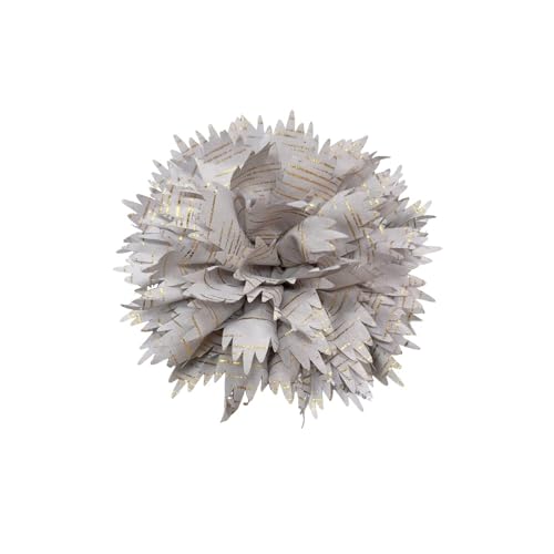 12cm Holiday Handmade Fabric Flower Brooch Pin for Women Girls Fashion Gold Thread Stripes Peony Brooches Lapel Hair Pins Dainty Anniversary Wedding Festival Dress Accessories Gift - color: Beige