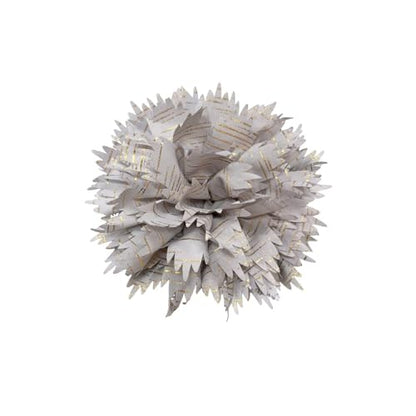 12cm Holiday Handmade Fabric Flower Brooch Pin for Women Girls Fashion Gold Thread Stripes Peony Brooches Lapel Hair Pins Dainty Anniversary Wedding Festival Dress Accessories Gift - color: Beige