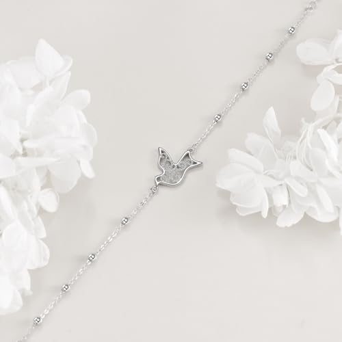POPLYKE Bracelet for Women 925 Sterling Silver Dove/Hummingbird/Cat Animal Bracelet Jewelry Gifts for Mother Daughter Sister Grandma - style: Dove