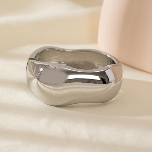 Gold/Silver Cuff Bangle Bracelets For Women Chunky Waterdrop Twisted Hinged Bangle Bracelets Minimalist Arm Cuff Bracelet Jewelry Gifts - color: 3Silver