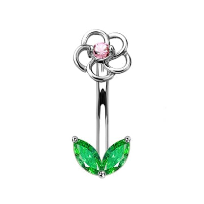 Flower Eyebrow Rings Piercing Jewelry, 16G Internally Threaded Rook Piercing Jewelry, 316L Stainless Steel Lip Labret Barbells 8mm - color: Silver-8mm