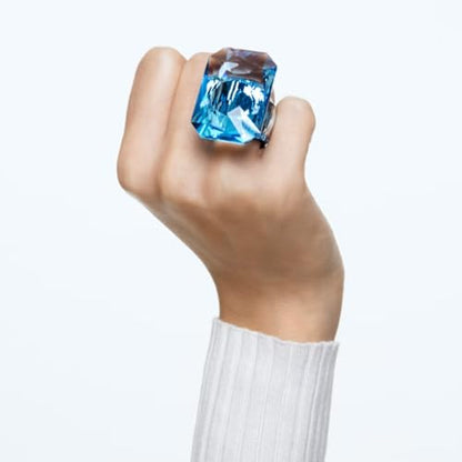 Swarovski Lucent Cocktail Ring, Oversized crystal, Octagonal cut, Blue, Size:52/6
