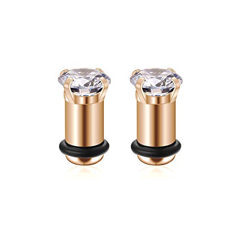 2/4/6/8 Gauge Earrrings Plugs Tunnels Gauges for Ears - color: rosegold3mm