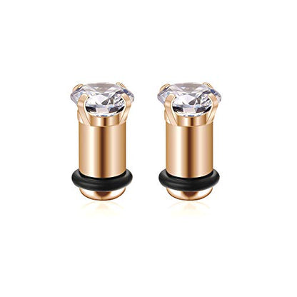 2/4/6/8 Gauge Earrrings Plugs Tunnels Gauges for Ears - color: rosegold3mm