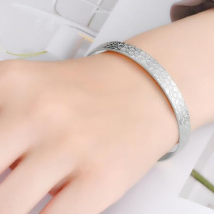 925 Sterling Silver Bangles For Women Handmade Silver Bangles Open Adjustable Bangle Bracelets For Women Silver Open Cuff Bracelets Stackable Wrap Bangles Festival Jewelry Gifts - color: Style 05