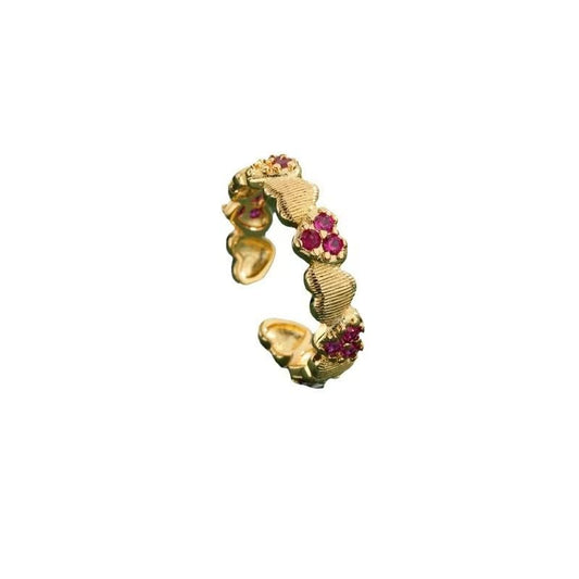 Gold-Plated Butterfly Rings - Vintage Snake Statement Rings with Cubic Zirconia for Women Adjustable Open Rings - style: Vintage Gold Heart