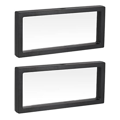 MECCANIXITY Floating Frame Display Holder Stand 3D Jewelry Display Box 9.06 x 3.54 x 0.79 inch Black for Ring Necklace Bracelet Earring Pack of 2 - color: Black, size: 9.06 x 3.54 x 0.79 inch