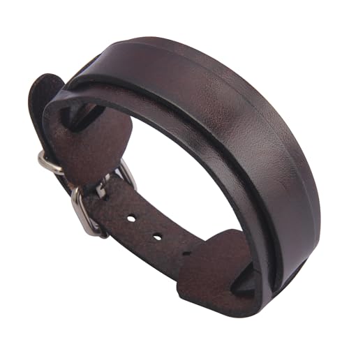 JAOYU Punk Leather Cuff Bracelet Goth Leather Wristband Rock Bracelet Biker Bracelet for Men Leather Armband Black Handmade Jewelry - color: Goth Men Bracelet