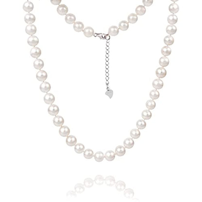 Freshwater Cultured AAAAA Quality Genuine Real Pearl Strand Necklace for Women Fine Jewelry Gifts for Her - size: 40.6 cm, 5.0 - 5.5 mm, style: AAA-Round