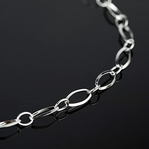 UMAOKANG 16.4 Feet Stainless Steel Chain for Jewelry Making Silver Oval Loop Link Chain on Spool with 30 Jump Rings 10 Lobster Clasps Necklace DIY Supplies - color: Steel