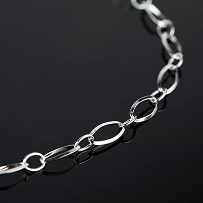 UMAOKANG 16.4 Feet Stainless Steel Chain for Jewelry Making Silver Oval Loop Link Chain on Spool with 30 Jump Rings 10 Lobster Clasps Necklace DIY Supplies - color: Steel