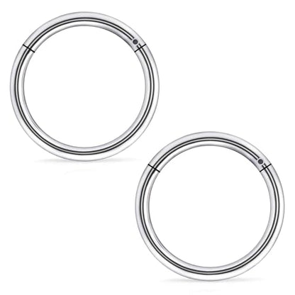 Ruifan 20G Titanium Nose Rings Hoops Septum Rings Nose Clicker Ring Lip Tragus Helix Cartilage Daith Rook Sleeper Earring Body Piercing Jewerly for Women Men 9MM