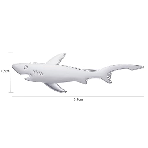 Yoursfs Shark Ties for Men Novelty Shark Tie Clips Funny Marine Animals Tie Clips - style: Silver Shark Tie Clips