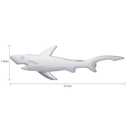 Yoursfs Shark Ties for Men Novelty Shark Tie Clips Funny Marine Animals Tie Clips - style: Silver Shark Tie Clips