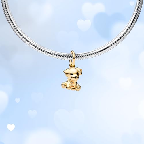 925 Sterling Silver Charms fits Bracelets and Necklace Pendant Bead Charms Jewelry Gift for Women Family Friends - style: Gold Dog Charm