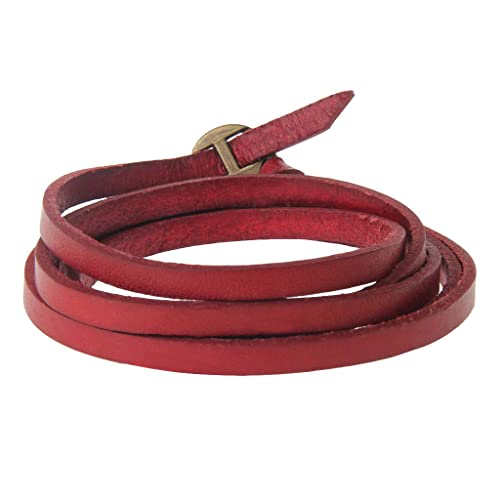 2 Multilayer Five Circles Leather Bangle Wrap Bracelet Wristband