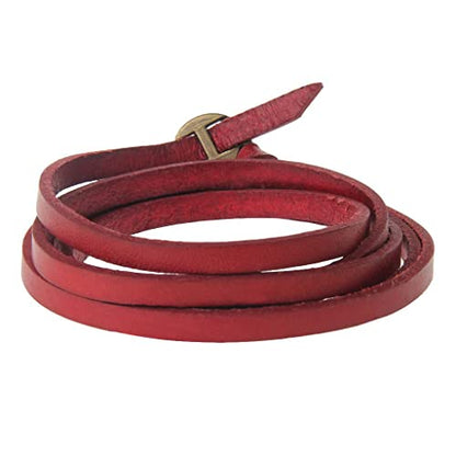 2 Multilayer Five Circles Leather Bangle Wrap Bracelet Wristband