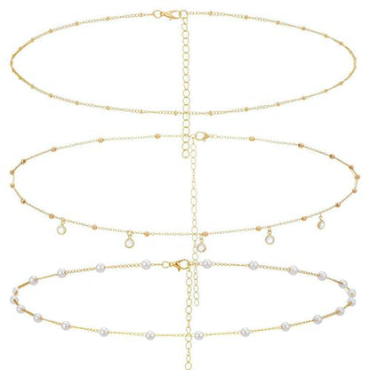 Waist Chains for Women 14K Gold Plated Adjustable Layered Belly Chain Dainty Cuban Waist Beads Body Chain Bikini Beach Jewelry Belts Gifts - color: Gold04