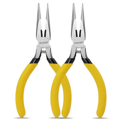 BOOSDEN 5" Needle Nose Pliers 2-Pack, Small Jewelry Pliers Set with Side Cutter, Mini Precision Pliers for Beginner Jewelry Making, Electronics Repair, DIY Crafts - Essential Home Tool Kit - size: 5''-2 pack