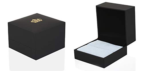 King's Cross Exquisite 6mm/8mm Brushed Finish Black Tungsten Carbide Flat Band Ring with Rose Gold Stripe and Raw Speckled White Deer Antler Inlay, (CNE556)