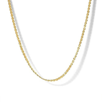 PAVOI 14K Gold Plated Adjustable Link Chain Necklace for Women | Box Rope Sphere Bead Serpentine Anchor Mariner Gold Chain Necklaces - color: Yellow Gold, style: Serpentine