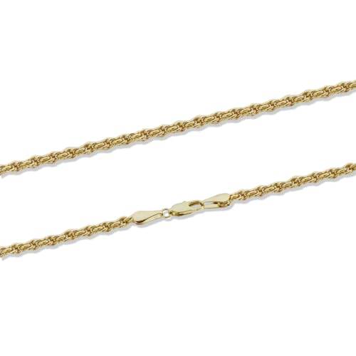 14k Solid Yellow Gold Rope Chain Necklace for Women and Men 1.5/2/2.5/3mm Width with Lobster Clasp Hypoallergenic Dainty Layering Chain Gift Ready 16-30 Inch - size: 18 inch, style: 3mm wide