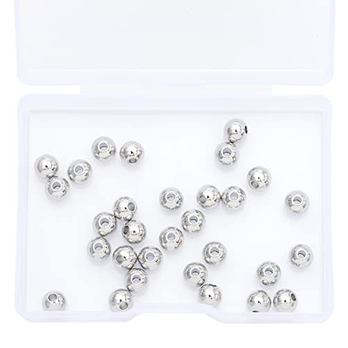 Platinum Plated Round Spacer Beads 6mm 30pcs for Jewelry Making Findings Non Tarnish - color: Platinum, size: 6mm