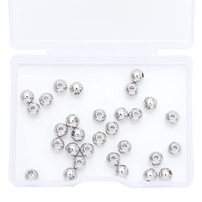 Platinum Plated Round Spacer Beads 6mm 30pcs for Jewelry Making Findings Non Tarnish - color: Platinum, size: 6mm