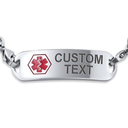 Bling Jewelry Personalize Medical Identification Medical ID Figaro Link Bracelet For Men Steel 8.5in Custom Engraved - style: Figaro-Custom Engraving