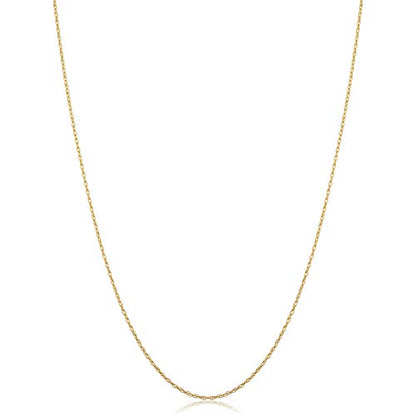 Kooljewelry Womens Classic Rope Chain - 10k Yellow Gold Barely-There Necklace, Thin Lightweight - size: 14 inch, style: 0.7 mm wide