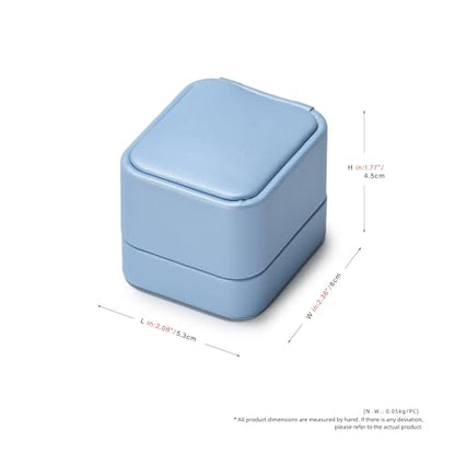 Oirlv Luxury Leather Jewelry Ring Box Engagement Ring Box Wedding Day Keepsake Case(Sky Blue) - color: Sky Blue, size: Ring Box