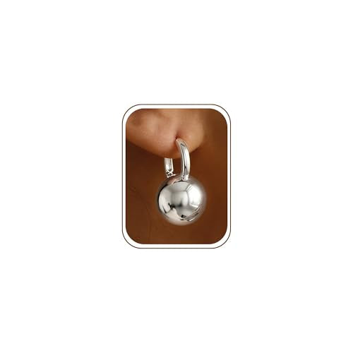14k Gold Plated Ball Dangle Earrings for Women Sterling Silver Ball Drop Earrings Hypoallergenic Round Balls Hoop Earring Leverback Lightweight Earrings Fashion Jewelry - color: sliver 2