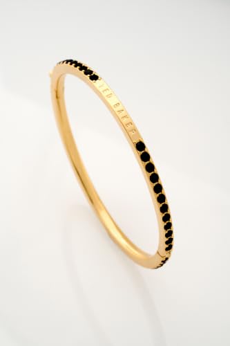Ted Baker London Claudia Narrow Crystal Hinged Bangle Bracelet for Women - color: Gold/Black