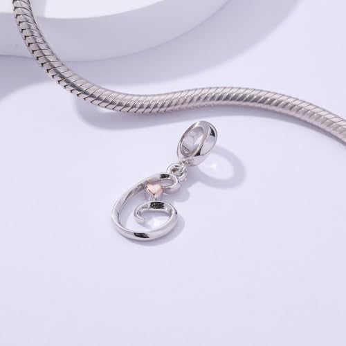 Letter Charms for Pandora Bracelets 925 Sterling Silver Alphabet Initial Charms Bead Jewelry Gift for Women - style: Initial G