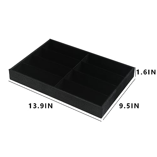 Julysky Sunglass Organizer Tray,8 Grids Watch Holder Display Jewelry Tray for Drawer, Jewelry Display Organizer Tray Box for Men （Black - size: 8 Grid Sunglass Tray