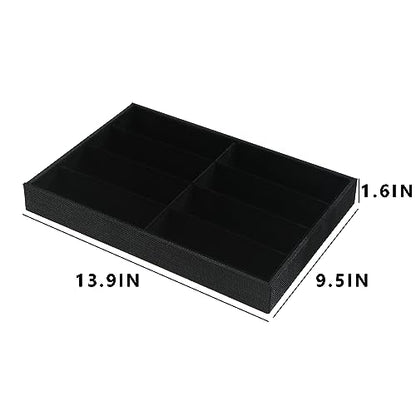 Julysky Sunglass Organizer Tray,8 Grids Watch Holder Display Jewelry Tray for Drawer, Jewelry Display Organizer Tray Box for Men （Black - size: 8 Grid Sunglass Tray
