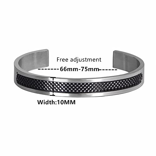 3pcs/set Classical Handmade Braiding Bracelet Hip Hop Men Pave CZ Leopard Head Roman Numeral Bracelet Stainless Steel Jewelry - color: 3pcs V Black